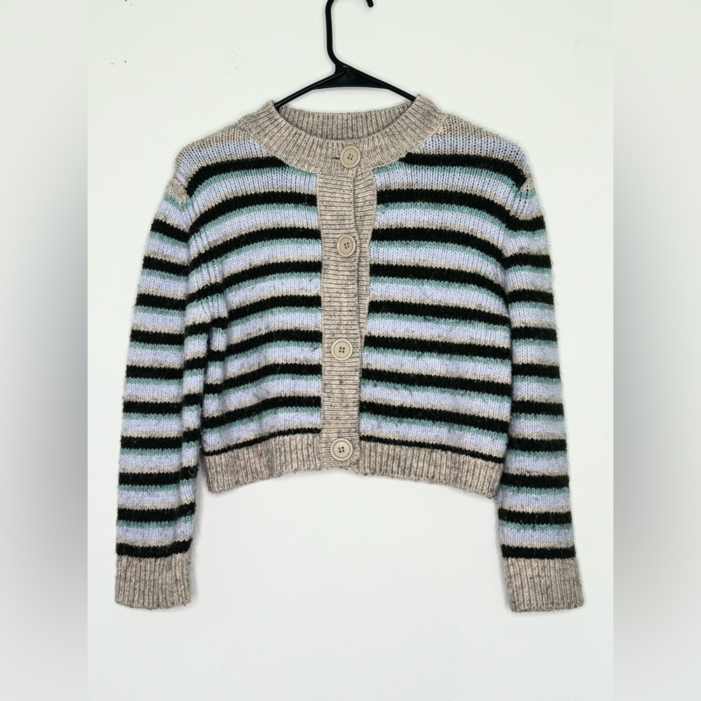 ZARA KIDS STRIPED BUTTON UP CARDIGAN SZ 11/12